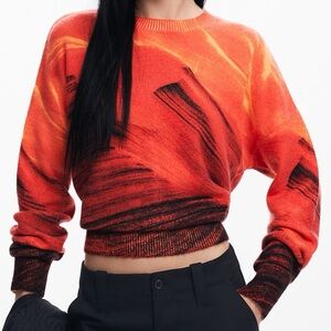 Desigual Vaughn Abstract Print Crewneck Sweater